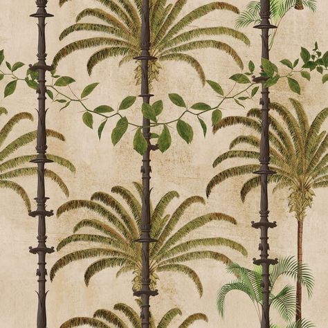 Havana Wallpaper, Taupe Wallpaper, Inspired Interiors, Tropical Wallpaper, Mind The Gap, Botanical Wallpaper, Wallpaper Direct, Spanish Colonial, Pierre Frey