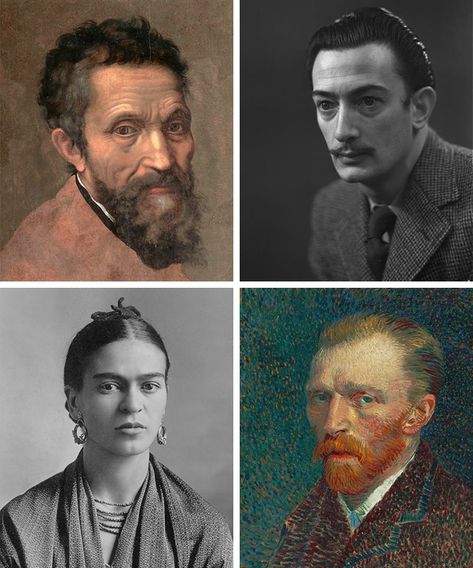 Portraits Of Famous Artists, Famous Artists Self Portraits, Most Famous Artists Paintings, Famous Painters Paintings, Popular Artists Artworks, Famous Illustrators Artists, Famous Portraits Painting, Famous Portrait Artists, Photos Of Artists