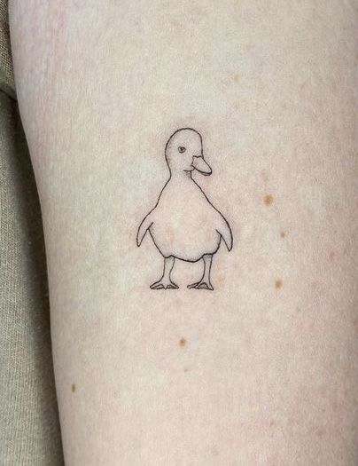 Duck Memorial Tattoo, Fineline Duck Tattoo, Cool Duck Tattoo, Muscovy Duck Tattoo, Duck Line Tattoo, Ducks In A Row Tattoo, Ugly Duckling Tattoo, Little Duck Tattoo, Duck Tattoos Small