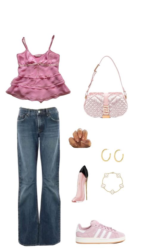 2000's outfit 💞 #outfit #2000s #aesthetic #style #pink #girlhood 2000s Icons Outfits, 200s Style Outfits, Sharpay Evans Aesthetic Outfit, 2000 Movies Outfits, 2000 Outfits Aesthetic, Sharpay Evans Inspired Outfits, 2000 Style Outfits 2000s Fashion Men, 2000s Preppy Outfits, Girly 2000s Outfits