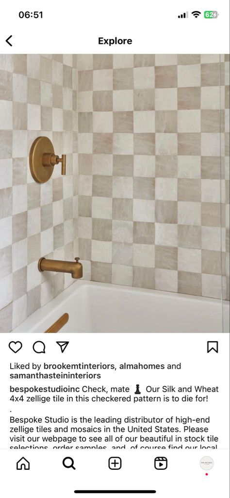 Checkered Tile Bathroom, Checker Tile, Checkered Bathroom, Shed To Home, Checkered Tile, Zellige Tile, Whatsapp Web, Bathroom Kids, Wood Tile