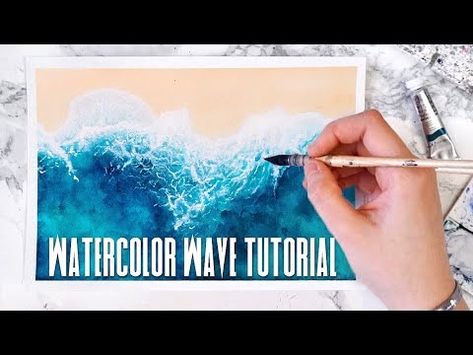 How To Paint Waves Watercolor, Watercolor Ocean Tutorial, Wave Painting Abstract, Ocean Scape, Paint Waves, Watercolour Palette, Hawaii Cruise, Watercolour Tutorial, Watercolor Waves