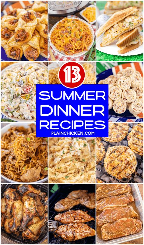 Summer Recipes For Two, Quick And Easy Summer Dinner Recipes For Two, Summer Supper Ideas Chicken, Summer Meals With Chicken, Outdoor Dinner Recipes, Dinner Ideas For Warm Weather, Easy Summer Dinner Recipes Grill, Easy Dinner Summer Recipes, Simple Saturday Dinner