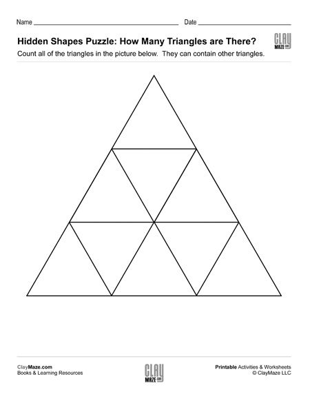 Count All of the Triangles Puzzle | Homeschool Books, Math Workbooks and Free Printable Worksheets Triangle Puzzle, Puzzle Worksheet, Triangle Worksheet, Homeschool Books, Free Kindergarten Worksheets, Math Workbook, Math Challenge, Addition Worksheets, Interesting Topics