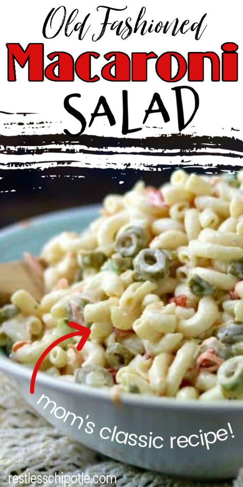 Macorina Salad Recipe Easy, Mayonnaise Salad Recipe, Old Fashioned Pasta Salad, Macronie Salad With Mayo, Pasta Salad With Mayonnaise, Mayonnaise Pasta Salad, Mayonnaise Pasta, Best Pasta Salad Ever, Old Fashioned Macaroni Salad