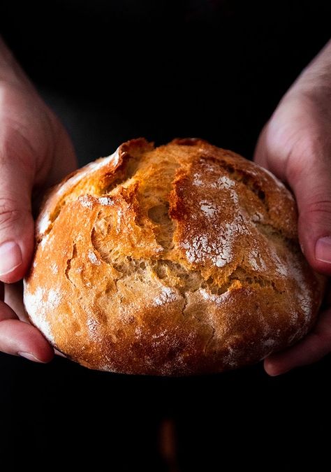 Small Batch Crusty French Bread - This easy recipe makes a delicious small loaf of homemade bread - with no kneading! Perfect size for 1-2 people (great for two!). Crunchy on the outside and soft on the inside. Includes step by step instructions, photos, and video to help beginners and experienced bakers create a classic artisan loaf. Perfect for breakfast, lunch, or dinner! Small Loaf Artisan Bread, Rustic Artisan Bread, Small Bread Loaf, Small Crusty Bread Recipe, Small Batch Crusty Bread, Small Bread Loaf Recipe, Small Loaf Bread Recipes, Small Batch Bread Recipes, Small Batch Bread