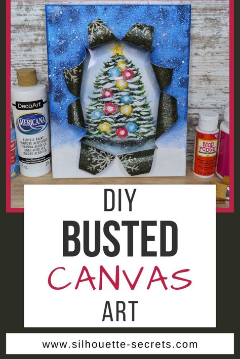 Step-by-Step Guide to Creating Unique DIY Busted Canvas Art - Swift Creek Customs Busted Canvas Diy, Busted Canvas Crafts Diy, Busted Canvas, Mod Podge Matte, Silhouette Canvas, Colorful Paintings Acrylic, Plain Canvas, Learning New Things, Canvas Diy