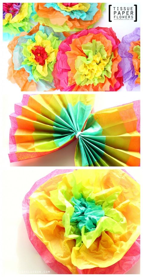 Mexican Paper Flowers, Fiesta Shower, Encanto Party, Fiesta Bridal Shower, Tissue Paper Crafts, Fiesta Birthday Party, Tissue Flowers, Mexican Party Theme, Easy Paper Flowers