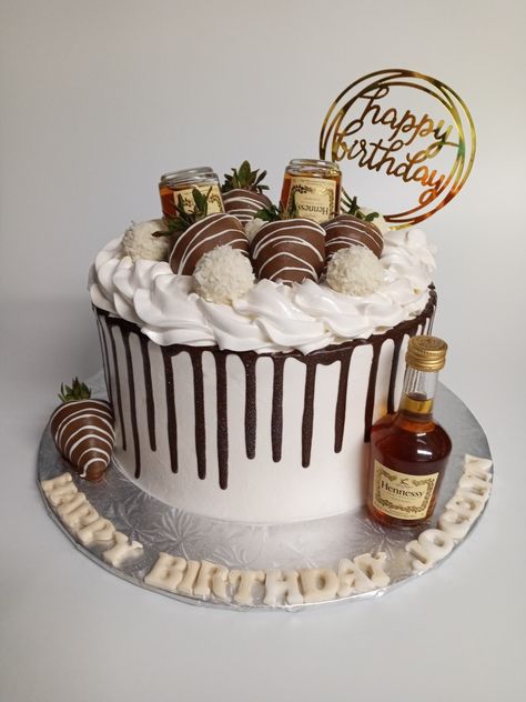 21sr Birthday Cakes For Guys, 24th Mens Birthday Cake, Red And Black Hennessy Cake, 22nd Birthday Cake Ideas For Guys, 21st Birthday Cake Hennessy, Birthday Cake 23 Years Old Man, Birthday Cakes For Men 21, Henny Cake Birthday Men, 33rd Birthday Cake For Him