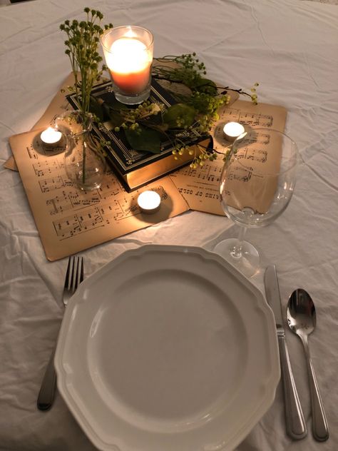 Charity Event Table Decorations, Celebration Table Decorations, Epiphany Table Decorations, Music Theme Dinner Party, Women’s Event Table Decor, Pastor Appreciation Banquet Ideas, Pastor Appreciation Dinner Ideas, Sheet Music Centerpiece, Agape Feast Table Decorations