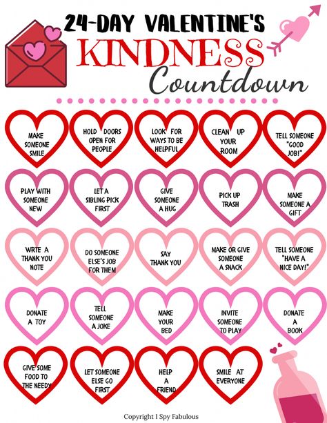 Countdown Quotes, February Activity, Hug Gifts, Kindness Activities, Class Valentines, February Valentines, Valentine's Day Printables, Printables For Kids, Valentine Activities