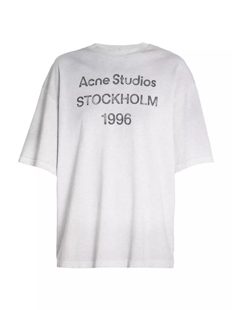 Shop Acne Studios Exford U 1996 Graphic Cotton-Blend Tee | Saks Fifth Avenue Raw Denim Jeans, Acne Studio, Acne Shop, Youth Culture, Raw Denim, Studio S, Designer Outfits Woman, Trending Accessories, Spring Summer Fashion