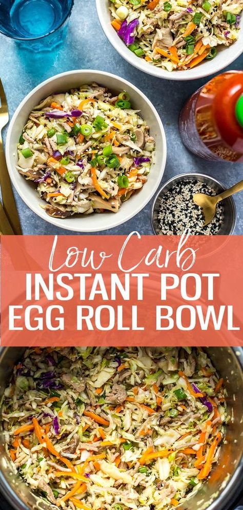 Chicken And Coleslaw, Instant Pot Recipes Healthy Family, Egg Roll Bowl, Instant Pot Recipes Healthy, Low Carb Instant Pot Recipes, Telur Gulung, Eggroll In A Bowl, Egg Roll In A Bowl, Pot Recipes Healthy