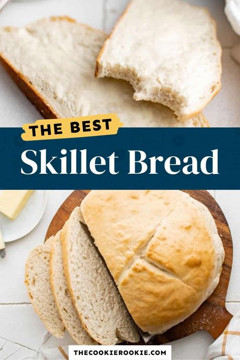 Bread Cast Iron, Cast Iron Skillet Bread, Iron Skillet Bread, Cast Iron Bread Recipes, Cast Iron Bread, Fresh Appetizers, Cast Iron Skillet Cooking, Skillet Bread, The Cookie Rookie