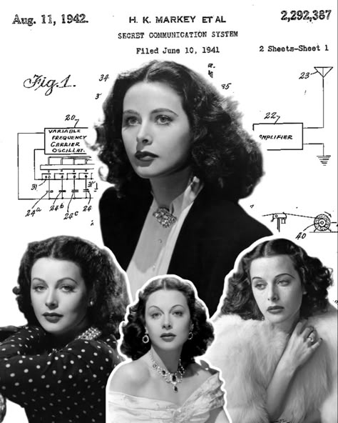 Today is the birthday of a Beautiful Genius — HEDY LAMARR (1914-2000). Austrian-born American film actress, long known only for her beauty and numerous Hollywood roles, was actually a brilliant inventor. One of her most brilliant inventions was that of a secret communication system that could guide military weaponry using “frequency-hopping” technology. This same technology is used today as the basis for WiFi, GPS, and Bluetooth. Hedy Lamarr Aesthetic, Hedy Lamarr Inventor, Hedy Lamarr Quote, Stem Academia, Actresses Aesthetic, Computer Science Women, Coder Girl, Hedy Lamarr, Head Portrait