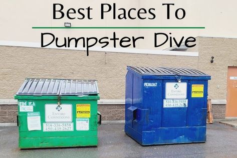 Interesed in dumpster diving? Here are the 12 best places to dumpster dive for items you can salvage for personal use or even resell. Dumpster Diving Finds, Dumpster Diving Tips, Dumpster Pool, Dumpster Diver, Diving Videos, Chicago Tours, Dumpster Diving, Dumpsters, Free Stuff By Mail