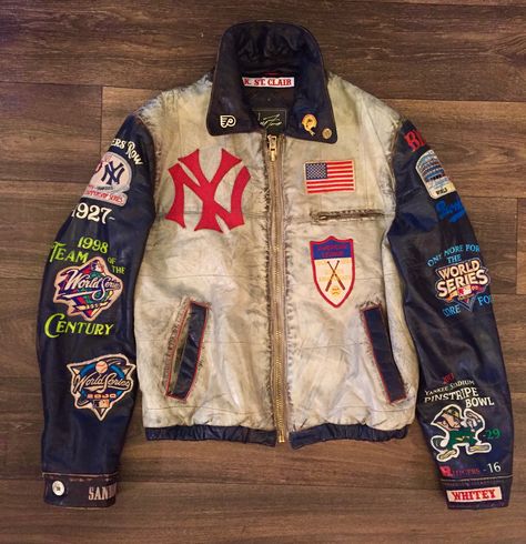 D.M. Foxx Custom vintage styled New York Yankees jacket Yankees Jacket, New York Yankees, Varsity Jacket, Vintage Fashion, New York, Quick Saves