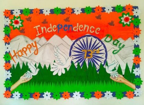 15 August Board Decoration, Independence Day Notice Board Decoration, Independence Day Soft Board Decoration, Independence Day Chart For School, Independence Day Decoration School, Independence Day Board Decoration School, Independence Day Bulletin Board Ideas, 15 August Decoration Ideas, Independence Day Decoration Ideas