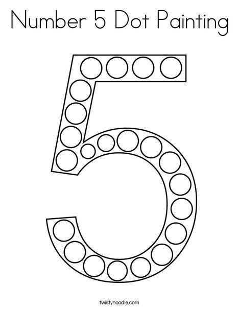 Number 5 Dot Painting Coloring Page - Twisty Noodle Learning Number 5 Preschool, Number 5 Dot Painting, Preschool Number 5 Activities, Dot Paint Numbers Free Printables, Number 5 Coloring Page, Alphabet Do A Dot Printables Free, Number 5 Crafts For Toddlers, Number 5 Preschool Activities, Number 5 Activities For Toddlers