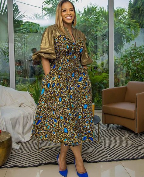 Ankara Flare Dress, Kitenge Styles, Flare Gown Styles, Kitenge Designs, Maternity Styles, Shweshwe Dresses, African Designs, African Outfits, Ankara Dress Styles