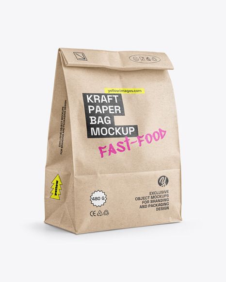 Kraft Paper Fast Food Delivery Bag Mockup Meal Delivery Packaging, Organic Food Packaging, Burger Delivery, Fast Food Delivery, Food Delivery Packaging, Takeaway Packaging, Realistic Render, Food Mockup, Organic Packaging