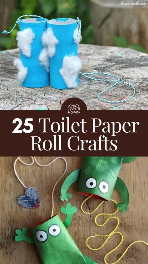 Keep your crafting simple and fun with these toilet paper roll crafts for kids! From games to art projects, all you need is a toilet paper roll! Kids love these crafts, and parents love how simple they are! Craft Out Of Toilet Paper Rolls, Rolls Crafts For Kids, Diy Crafts With Paper Towel Rolls, Art And Craft With Toilet Paper Rolls, Art Projects Using Toilet Paper Rolls, Things To Make From Toilet Paper Rolls, Project With Toilet Paper Rolls, Reusing Toilet Paper Rolls, Toilet Paper Roll Crafts Kindergarten