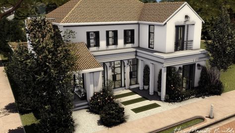 Old Money House Sims 4, Ts4 Bedroom, House Old Money, Sims 4 Modern House, Sims 2 House, Old Money House, Houses Exterior, Sims 4 Kitchen, Sims Houses