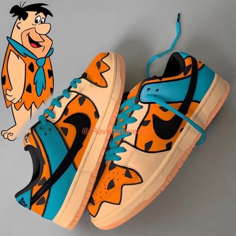 Get your favourite animated series Fred Flinstone on your sneakers at very affordable price. . . . . . . #nike #sneaker #shoes #custom #customsneakers Marvel Shoes, Painted Shoes Diy, Custom Sneakers Diy, Pretty Sneakers, Custom Painted Shoes, Custom Shoes Diy, Pretty Shoes Sneakers, Jordan Shoes Retro, Custom Nike Shoes