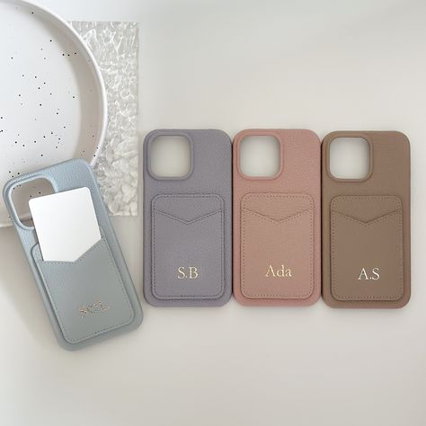 Personalized Card Holder iPhone Case - Hot Press Initial Name Leather Card Holder Case for iPhone 15, 14, 13, 12, 11 Pro, Max, Mini Available Models:  iPhone 15, iPhone 15 Plus, iPhone 15 Pro, iPhone 15 Pro Max, iPhone 14, iPhone 14 Plus, iPhone 14 Pro, iPhone 14 Pro Max, iPhone 13 Pro, iPhone 13 Pro Max, iPhone 13, iPhone 13 mini iPhone 12 Pro, iPhone 12 Pro Max, iPhone 12, iPhone 12 mini,  iPhone 11, iPhone 11 Pro, iPhone 11 Pro Max. Initial Phone Case, Solid Color Personalized Name iPhone Mon Iphone 11 Case With Card Holder, Iphone 13 Cases Aesthetic, Iphone Case With Card Holder, Initial Phone Case, Homemade Gifts For Mom, Phone Case With Card Holder, Personalized Card Holder, Minimalist Iphone Cases, Card Holder Phone Case