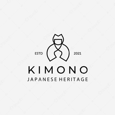 Premium Vector | Japanese kimono simple line art vector logo, illustration design of traditional clothes concept Clothing Logo Design, Simple Line Art, Sewing Logo, Logo Illustration Design, Japan Outfit, Line Art Vector, Japanese Sewing, Traditional Clothes, Logo Illustration