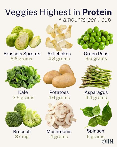 Click the link to read more about the healthiest vegetables you should be including in your diet for protein and more!  #nutrition #healthychoices #brainfood #protein #plantprotein #kale #brusselsprouts #artichokes Veggies High In Protein, Resep Diet Sehat, Body Inflammation, Vegan Plant Based, Food Health Benefits, Resep Diet, Makanan Diet, Food Info, Healing Food