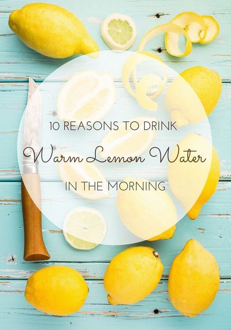 Learn the health benefits of drinking warm lemon water every morning to improve  diet, skin, energy, and other quality of life aspects. Post also includes hundreds of helpful comments and testimonials. Lemon Water Recipe, Drinking Warm Lemon Water, Lemon Water In The Morning, Tomato Nutrition, Warm Lemon Water, Drinking Lemon Water, Matcha Benefits, Water In The Morning, Coconut Health Benefits