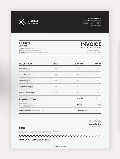 Minimal Invoice Template AI, EPS Minimal Invoice Design, Quotation Design Template, Order Form Design, Graphic Design Invoice, Quotation Design, Invoice Layout, Quotation Template, Quotation Format, Invoice Design Template