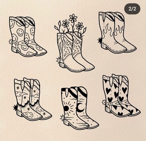 Line Art Cowboy Hat, Line Tattoos Leg, Traditional Line Tattoo, Country Line Dancing Tattoo, Fine Line Cowgirl Boot Tattoo, Cowboy Boots Tattoo Ideas, Cowboy Boot Tattoo Traditional, Fine Line Traditional Tattoo, Cowgirl Boot Drawing