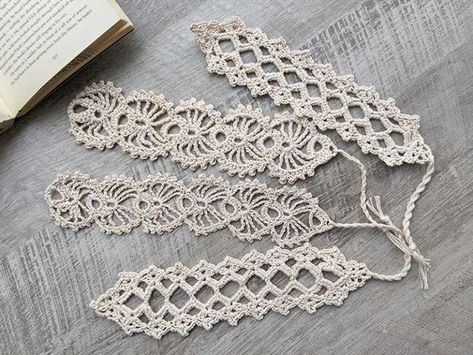 Free Crochet Lace Bookmark Pattern - Crochet Bits Crochet Bookmarks Free Patterns Lace, Projects With Crochet Thread, Crochet Lace Projects Ideas, Crochet Lace Applique Patterns Free, Micro Crochet Lace, Filet Crochet Bookmarks Free Patterns, Crochet Thread Bookmark, Crochet Lace Ribbon Pattern, Easy Lace Crochet Pattern