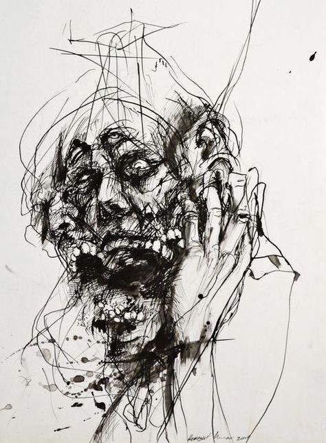 Schizo Draw, Creepy Drawings, Arte Grunge, Scribble Art, Dark Art Drawings, Dark Art Illustrations, Arte Sketchbook, Scary Art, Ap Art