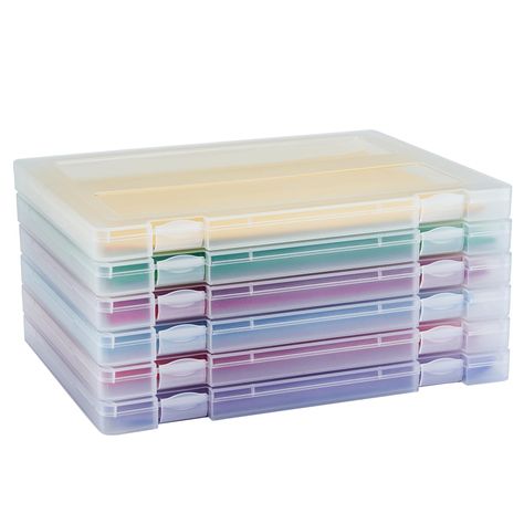 PRICES MAY VARY. Suitable Size for A4 Paper or US Letter: Each file portable project case is approx 12.2 x 8.9 x 0.7 inches (external Size: 12.52 x 9.45 x 0.94 inches), suitable for storing 200 sheets of A4 size important documents or US letter paper. Thick And Duarable: The paper storage boxes are made of high quality plastic material, waterproof，anti-dust, moisture-proof, good flexibility, not easily deformed, durable for long lasting and easy to clean. Easy to See：The frosted clear plastic st Craft Supply Storage, Craft Storage Organization, Scrapbook Storage, Fabric Storage Boxes, Paper Stand, Document Storage, Binder Organization, Office Crafts, Stationery Storage