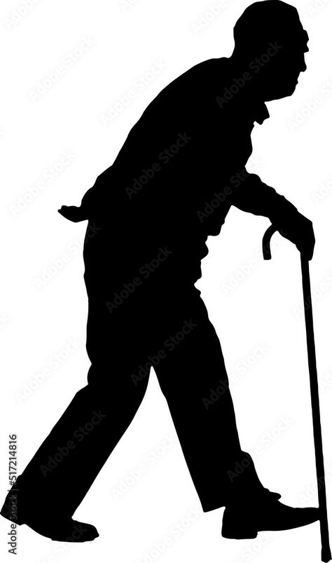 Download Silhouette of old man walking with stick, Stencil vector drawing side view of old man walking and holding stick Stock Vector and explore similar vectors at Adobe Stock. Walking Art Reference, Drawing Side View, Walking Silhouette, Lettering Styles Alphabet, Pillow Crafts, Old Couples, Lettering Styles, Scroll Saw Patterns, Drip Painting