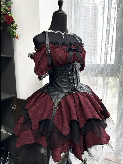 ℭ𝔬𝔲𝔫𝔱𝔢𝔰𝔰 𝔳𝔞𝔪𝔭𝔦𝔯𝔞🦇 on X: "Romantic vampire dress by Devilispired https://t.co/NsWGcpdvXQ" / X Lace Trim, Black And Red, Trim, Skirt, Lace, Red, Black