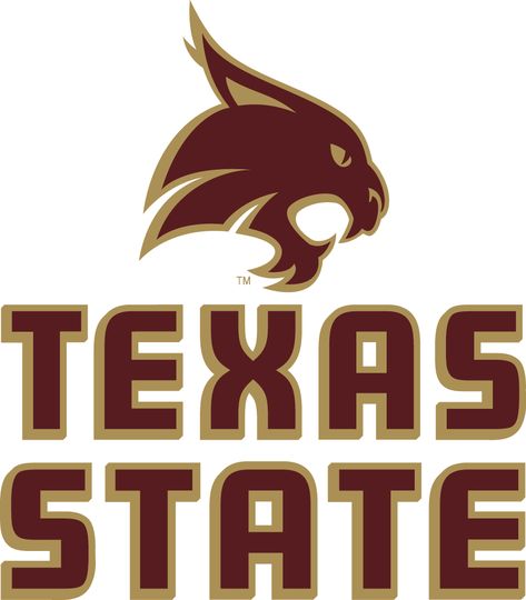 Texas State Bobcats Primary Logo (2013) - Red Bobcats head Texas State Bobcats, American Logo, Sun Belt, Cooler Ideas, Texas State University, Word Mark Logo, University Logo, College Logo, Sports Themed Party