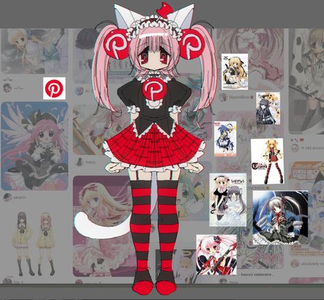 Pinterest-Chan, a personified / gijinka pinterest girl based on iconic anime girl artwork found on pinterest. Menhara Chan, Artstyle Ideas, Pinterest Chan, Silly Art, Alt Art, Kawaii Core, Gorgeous Art, Character Creation, Art Stuff