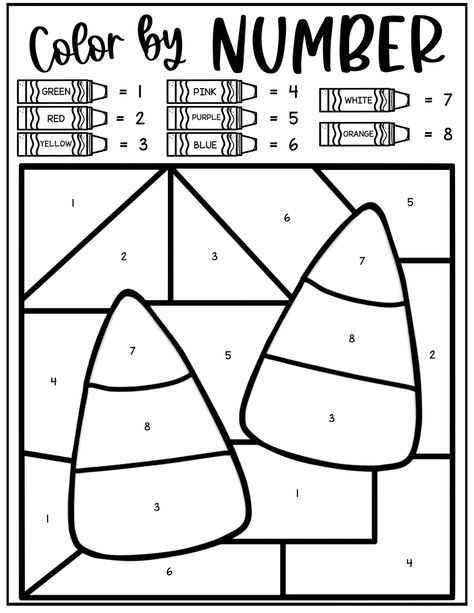 Halloween Color by Number Pages for Kids - In The Playroom Halloween Color Pages For Kids, Simple Color By Number Free Printable, Number 7 Activities For Preschool Fun Math, Halloween Color By Number Preschool, Easy Paint By Number, Halloween Activity Kindergarten, Halloween Color By Number Free Printable, Coloring By Numbers For Kids, Easy Halloween Coloring Pages