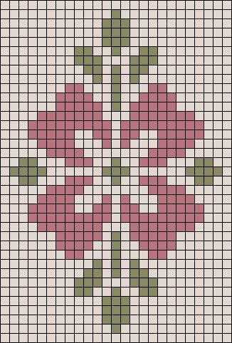 Small Rose Pixel Art, Crochet Graph Patterns Flowers, Floral Tapestry Pattern, Flower Crochet Grid Pattern, Tulip Grid Pattern, Floral Grid Pattern, Flower Graph Pattern, Crocheted Tapestry Patterns, Floral Pixel Pattern