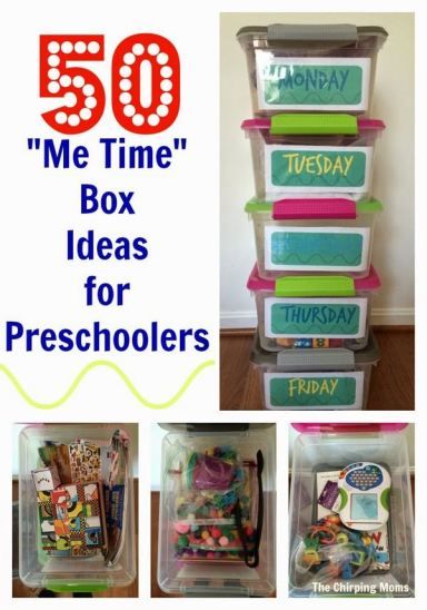 50 Busy Box Ideas for Preschoolers || The Chirping Moms Quiet Box Ideas, Quiet Bins Kindergarten, Busy Bins For Preschool, Kindergarten Busy Boxes, Busy Box Ideas, Quiet Bins, Quiet Boxes, Quiet Time Boxes, Ideas For Preschoolers