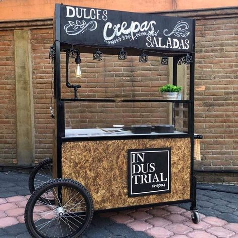 Food Cart Design Ideas, Candy Truck, Food Stand Design, Crepe Bar, Mobile Coffee Cart, Gerobak Dorong, Food Stall Design, Mobile Cafe, Mobile Coffee Shop