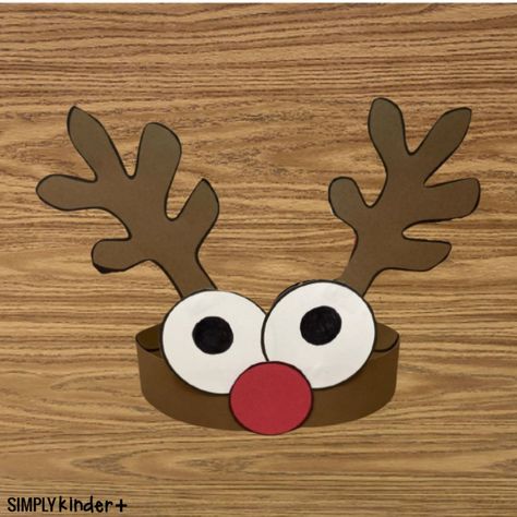 Reindeer Hat - Simply Kinder Plus Reindeer Hats For Kids, Reindeer Hat Craft, Reindeer Hat, Hats For Kids, Kid Craft, Fun Craft, Easy Crafts For Kids, Kids Hats, Hat Crafts