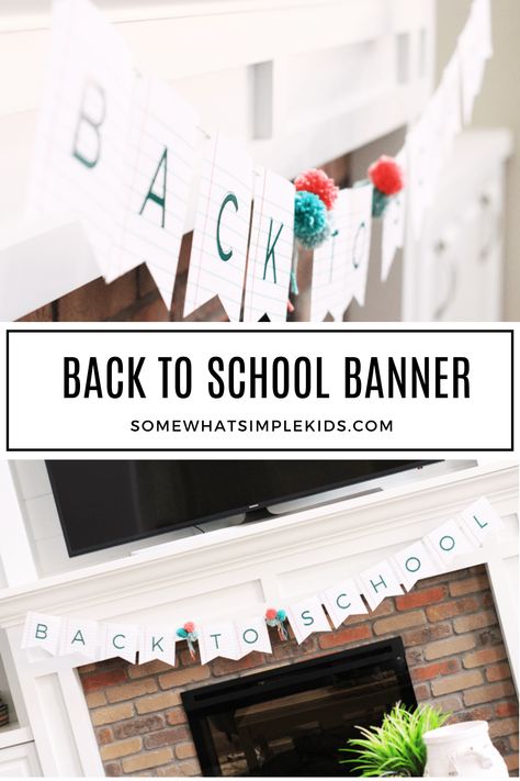 Back to School Banner - Entire Alphabet Included! Back To School Decorations For Home, Back To School Home Decor, Back To School Decorations, Diy Bow Holder, Back To School Banner, Goal Charts, Free Printable Banner, Letter Banner, Banner Printable