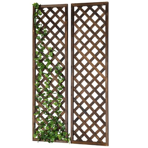 AmazonSmile : MyGift Brown Wood Wall Hanging Large Garden Trellis for Climbing Plants Outdoor with Lattice Design,Set of 2 : Patio, Lawn & Garden Wood Garden Trellis, Wooden Garden Trellis, Vinyl Lattice Panels, Panel Trellis, Wood Lattice, Lattice Screen, Flower Trellis, Wood Trellis, Screen Plants