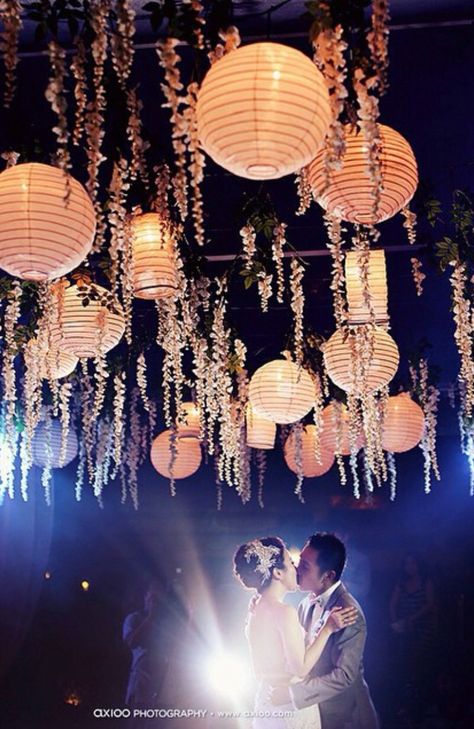 Chinese lanterns for ceiling decor Vietnamese Lanterns, Wedding Ceiling Decorations, Ceiling Covering, Wedding Ceiling, Ceiling Treatments, Wedding Lanterns, Ceiling Ideas, Chinese Lanterns, Chinese Wedding