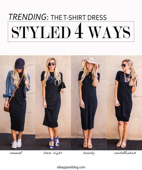 THE TOP TREND SERIES | Elle Apparel | Bloglovin’ Style A T Shirt, Dress Up A T Shirt, Leanne Barlow, Elle Apparel, Black Tshirt Dress, How To Have Style, Lifestyle Dresses, Shirt Dress Outfit, Black Dress Outfits